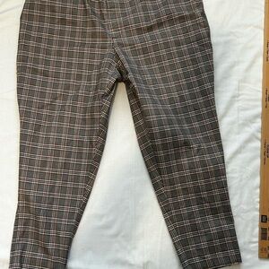 Lands' End Plaid Pants in Brown, White, and Black